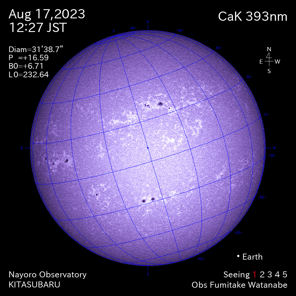 2022年8月17日 CaK波長の太陽