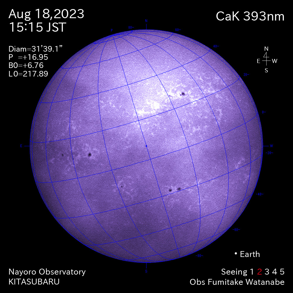 2022年8月18日 CaK波長の太陽