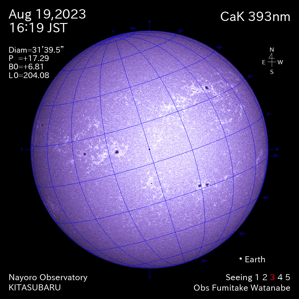 2022年8月19日 CaK波長の太陽