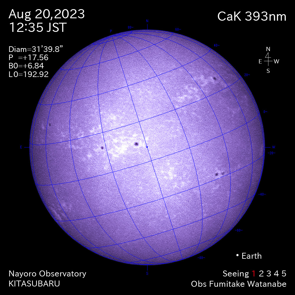 2022年8月20日 CaK波長の太陽