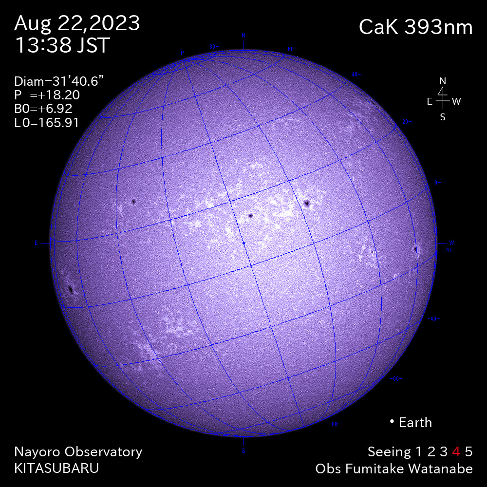 2022年8月22日 CaK波長の太陽