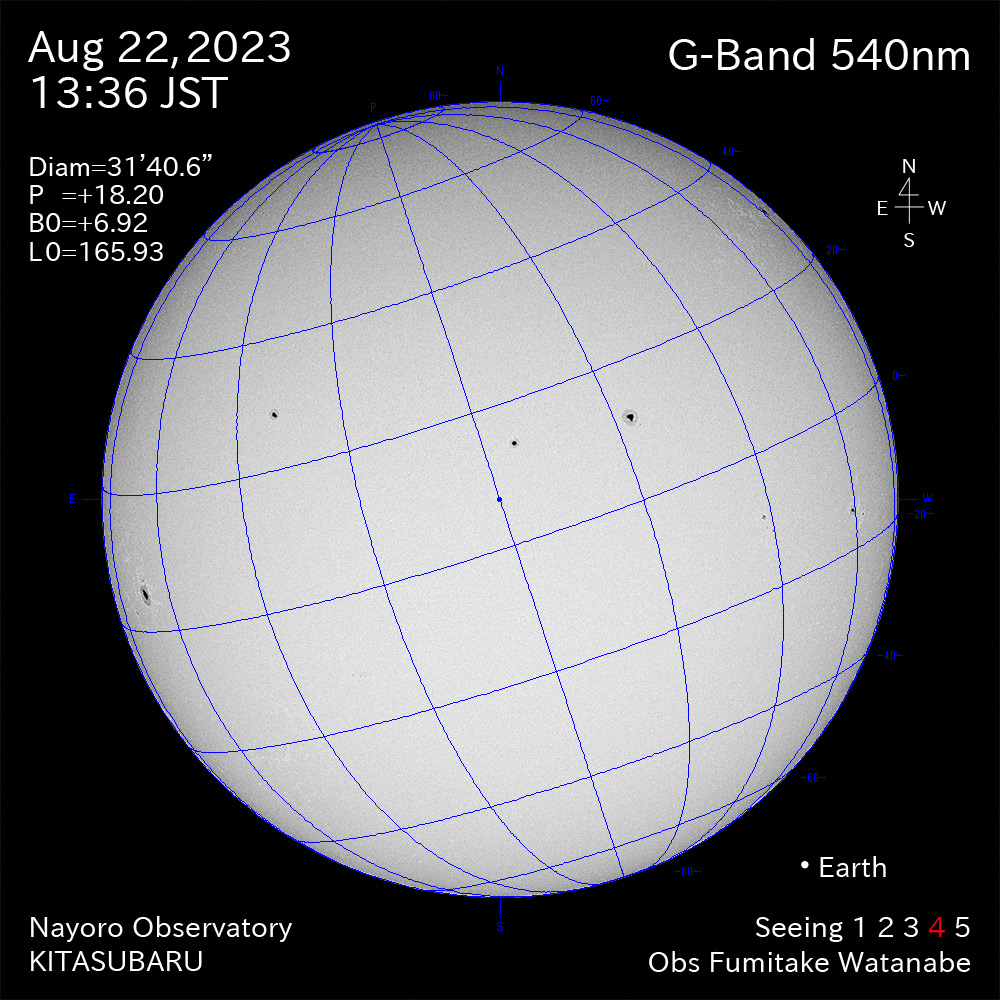 2022年8月22日 540nm波長の太陽