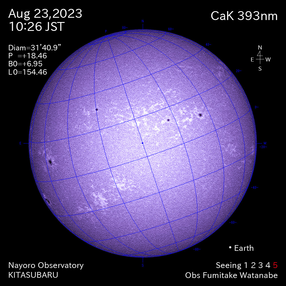 2022年8月23日 CaK波長の太陽