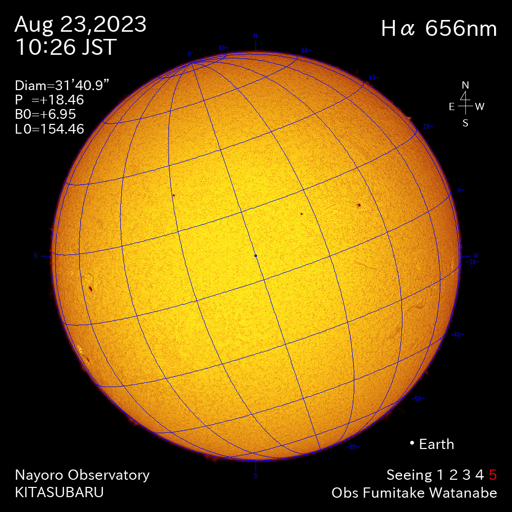 2022年8月23日 Ha波長の太陽