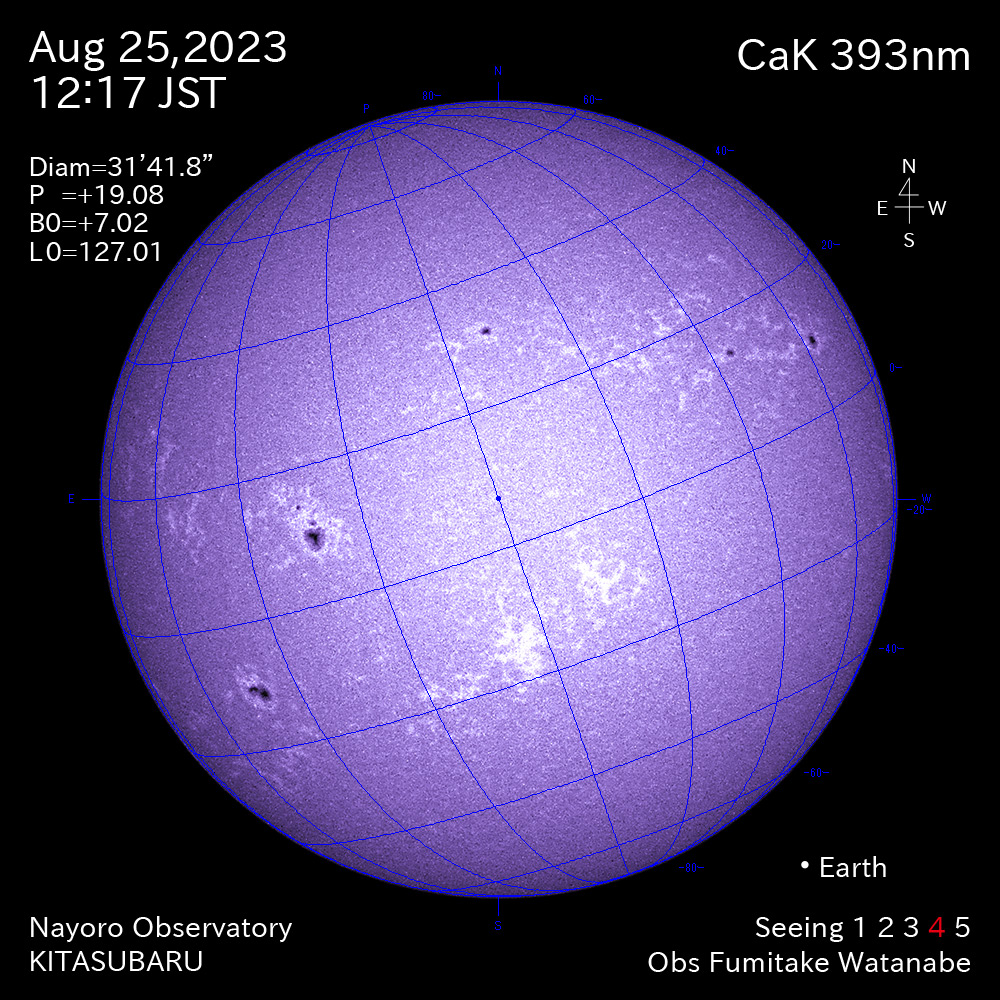 2022年8月25日 CaK波長の太陽