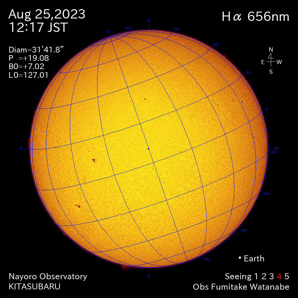 2022年8月25日 Ha波長の太陽