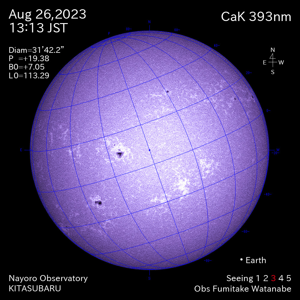 2022年8月26日 CaK波長の太陽