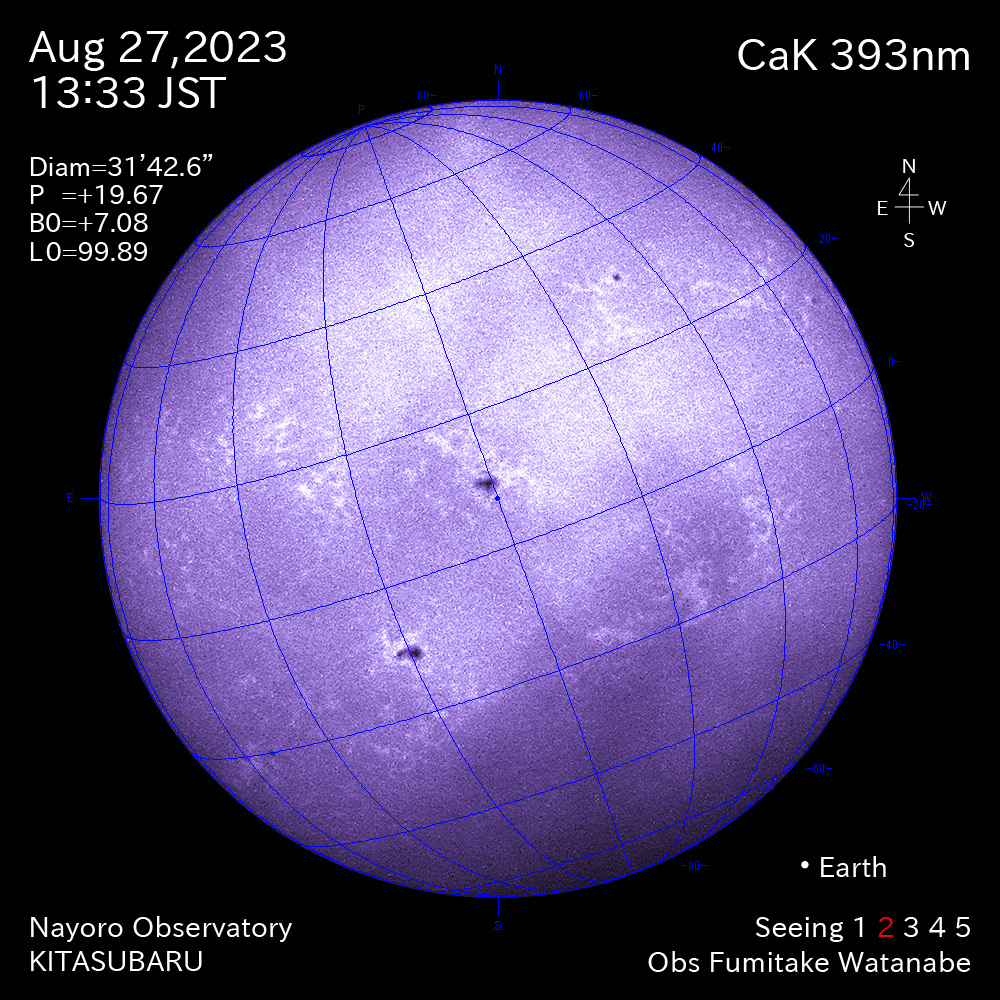 2022年8月27日 CaK波長の太陽