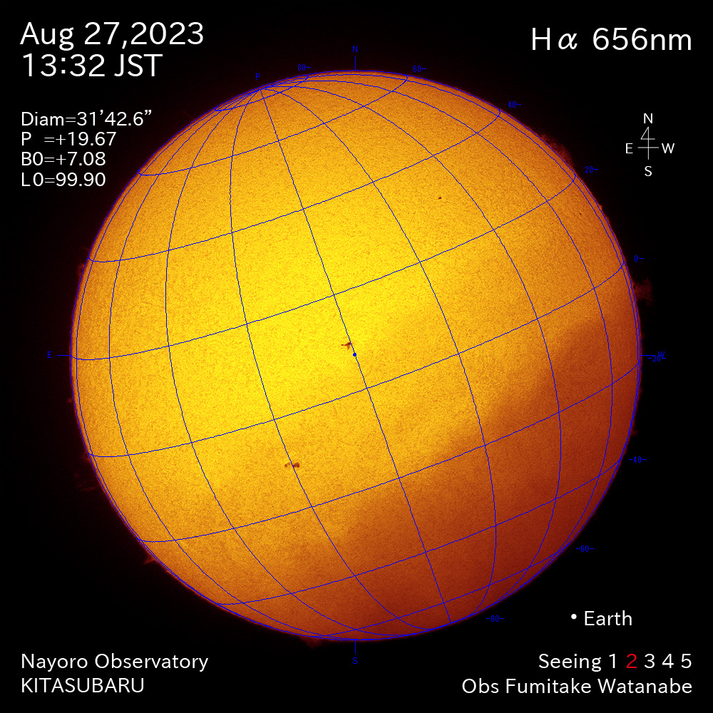2022年8月27日 Ha波長の太陽