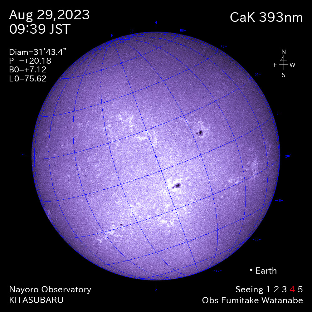 2022年8月29日 CaK波長の太陽