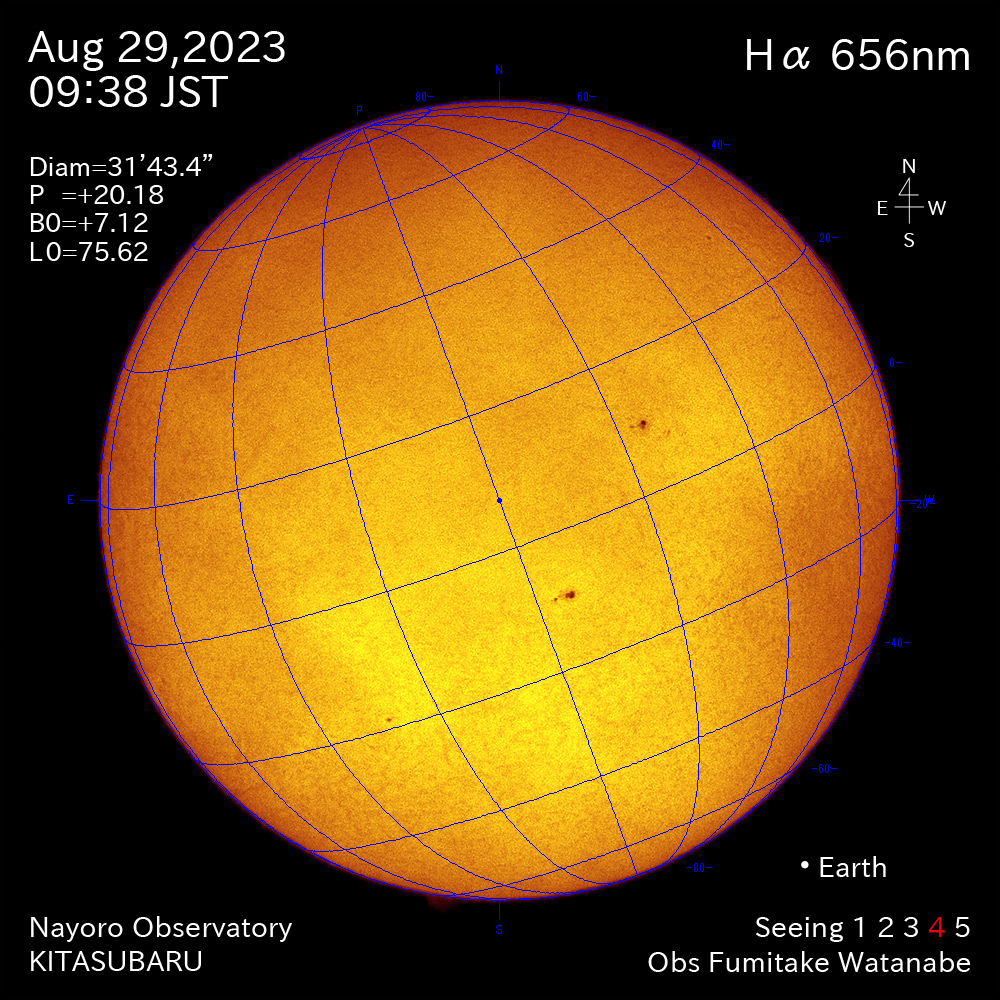2022年8月29日 Ha波長の太陽