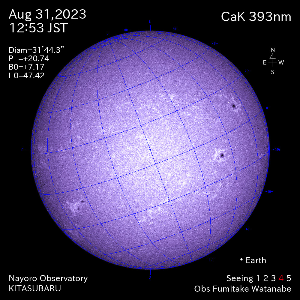 2022年8月31日 CaK波長の太陽