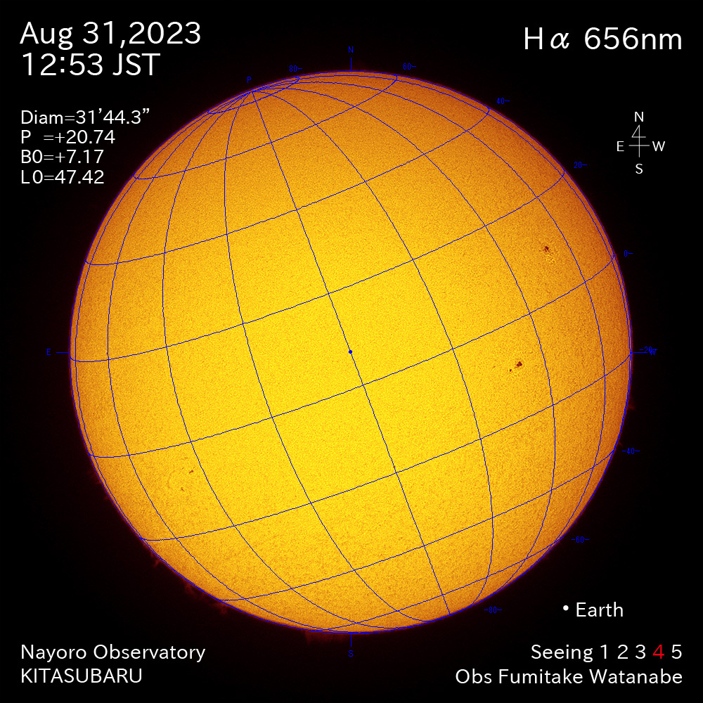 2022年8月31日 Ha波長の太陽