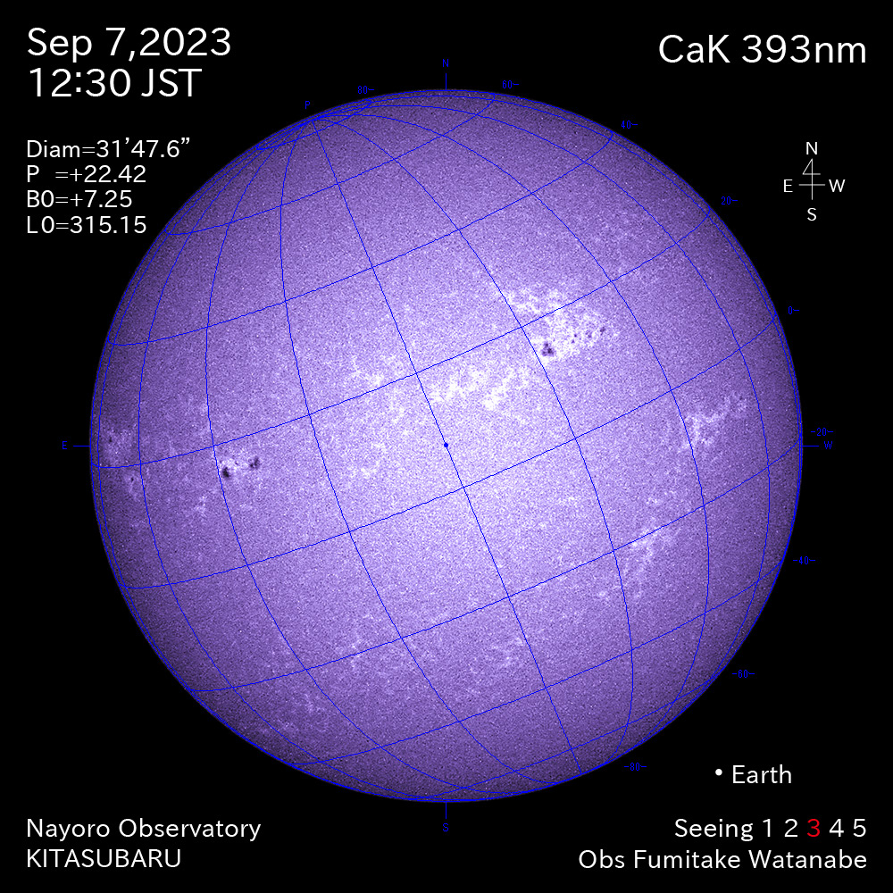 2022年9月7日 CaK波長の太陽