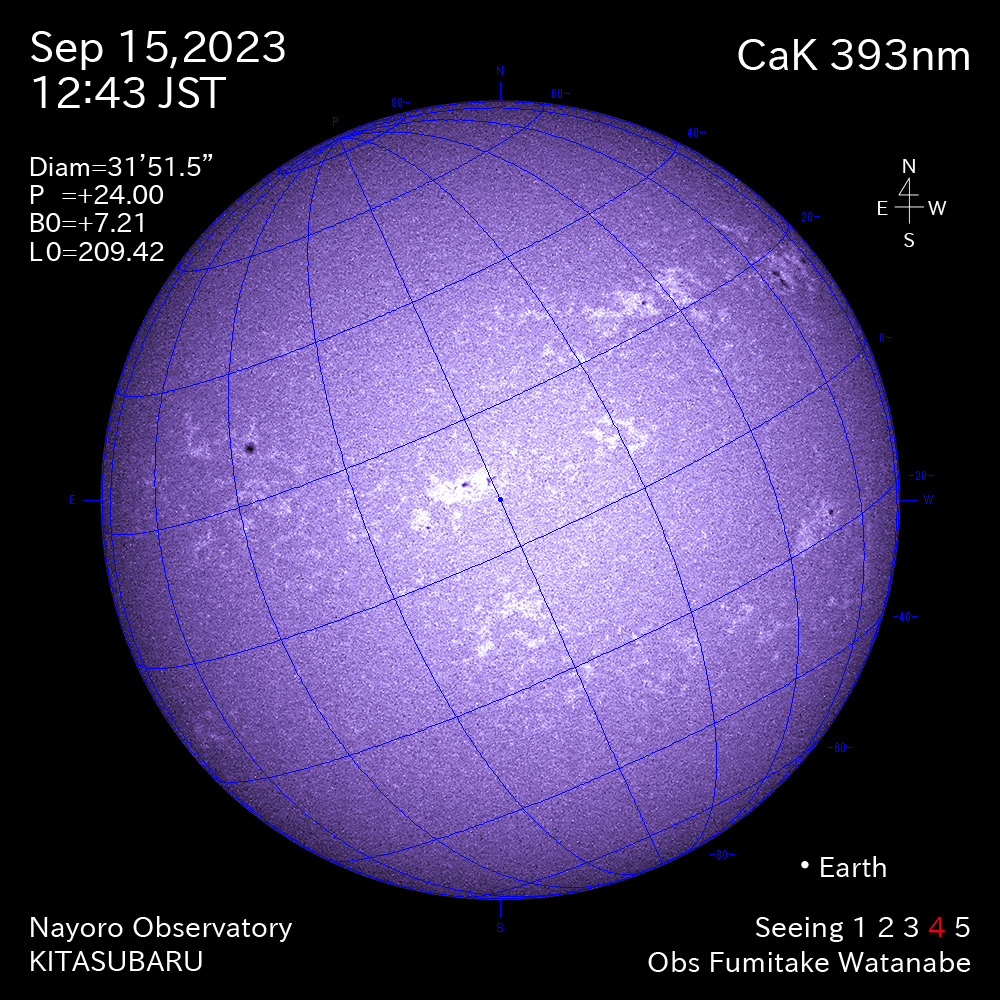 2022年9月15日 CaK波長の太陽