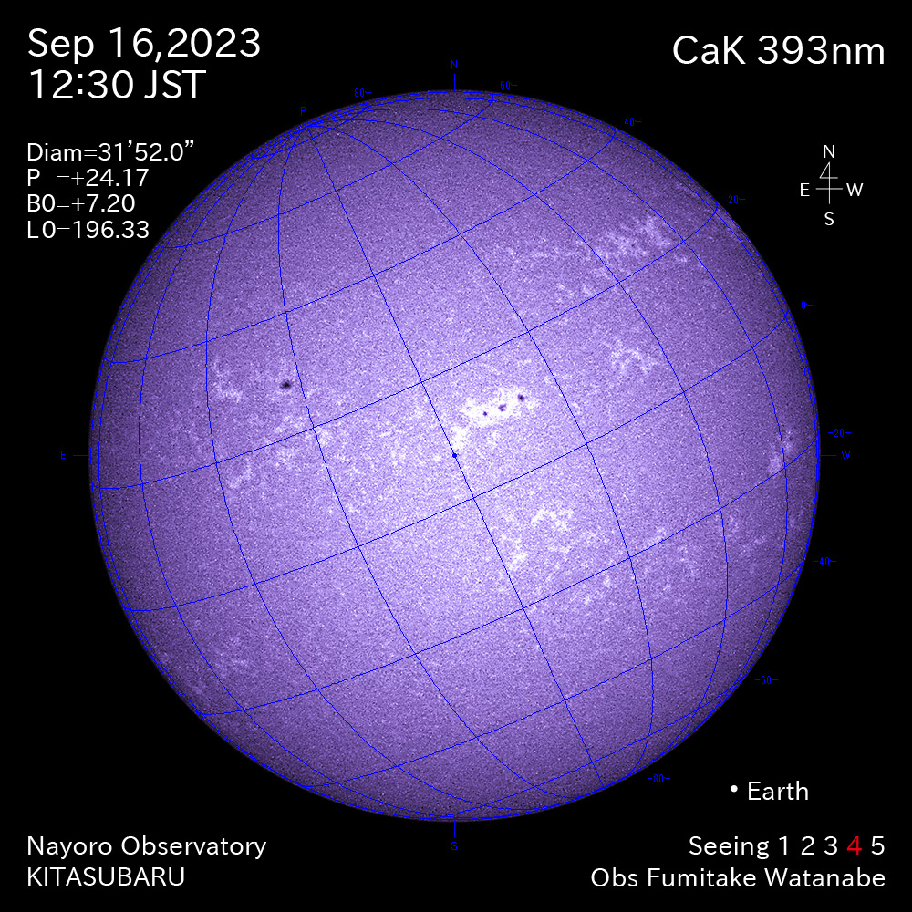 2022年9月16日 CaK波長の太陽