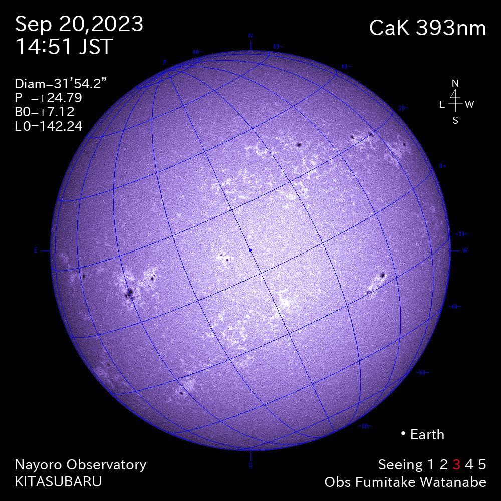2022年9月20日 CaK波長の太陽