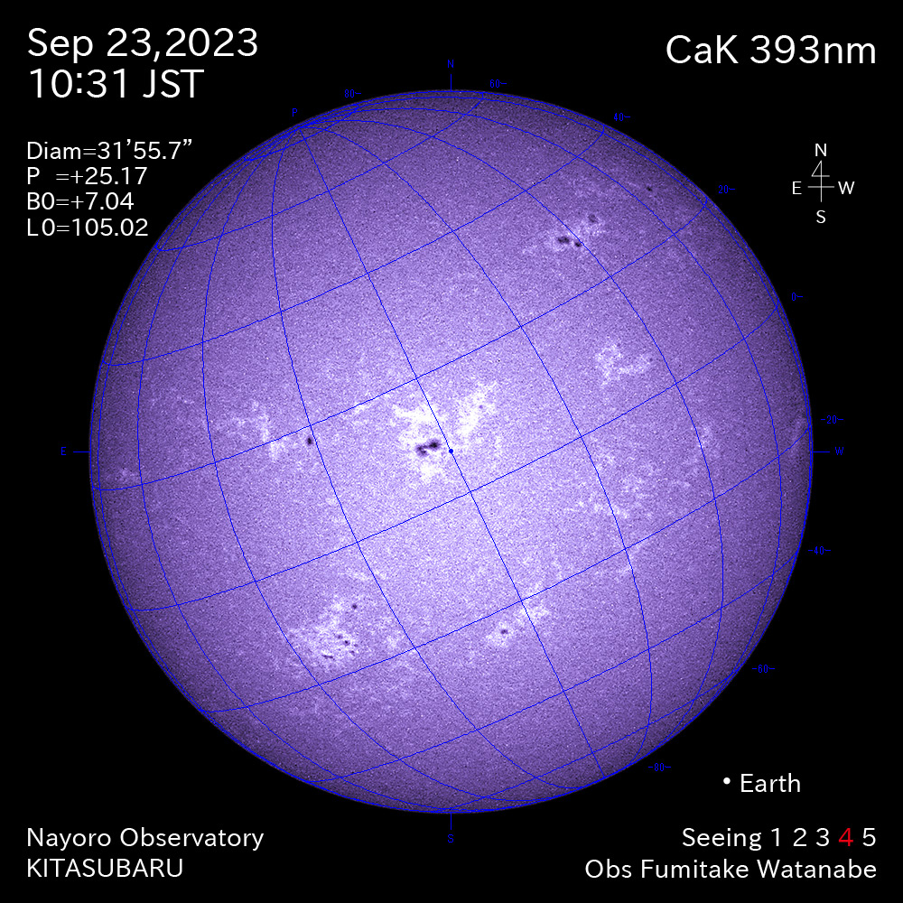 2022年9月23日 CaK波長の太陽