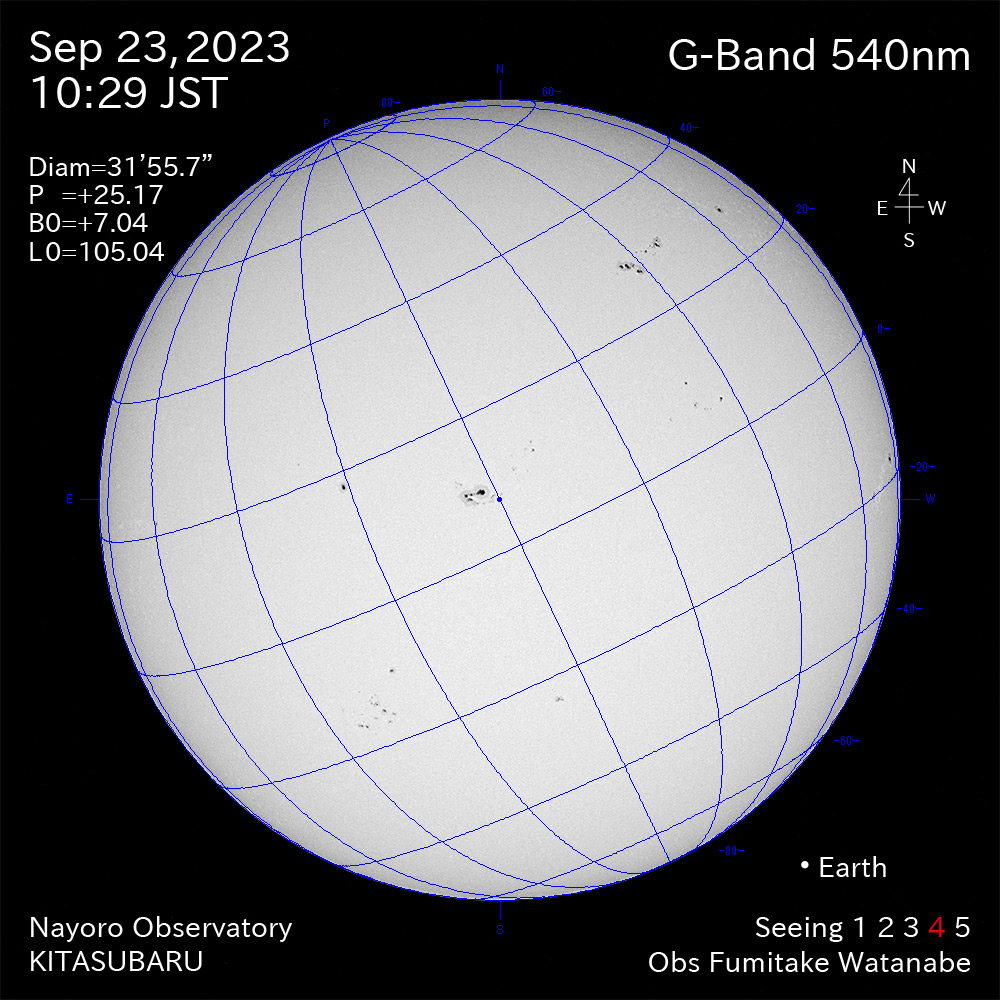 2022年9月23日 540nm波長の太陽