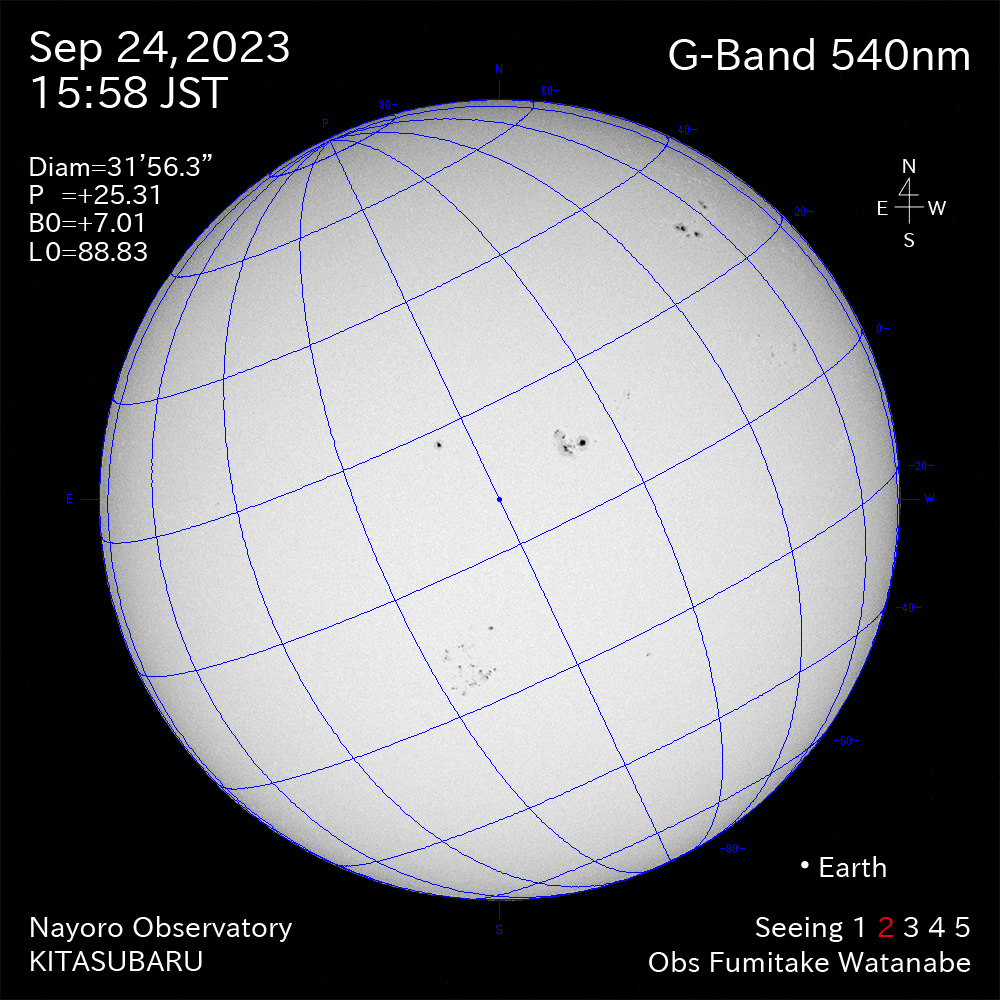 2022年9月24日 540nm波長の太陽