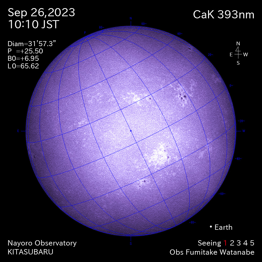 2022年9月26日 CaK波長の太陽