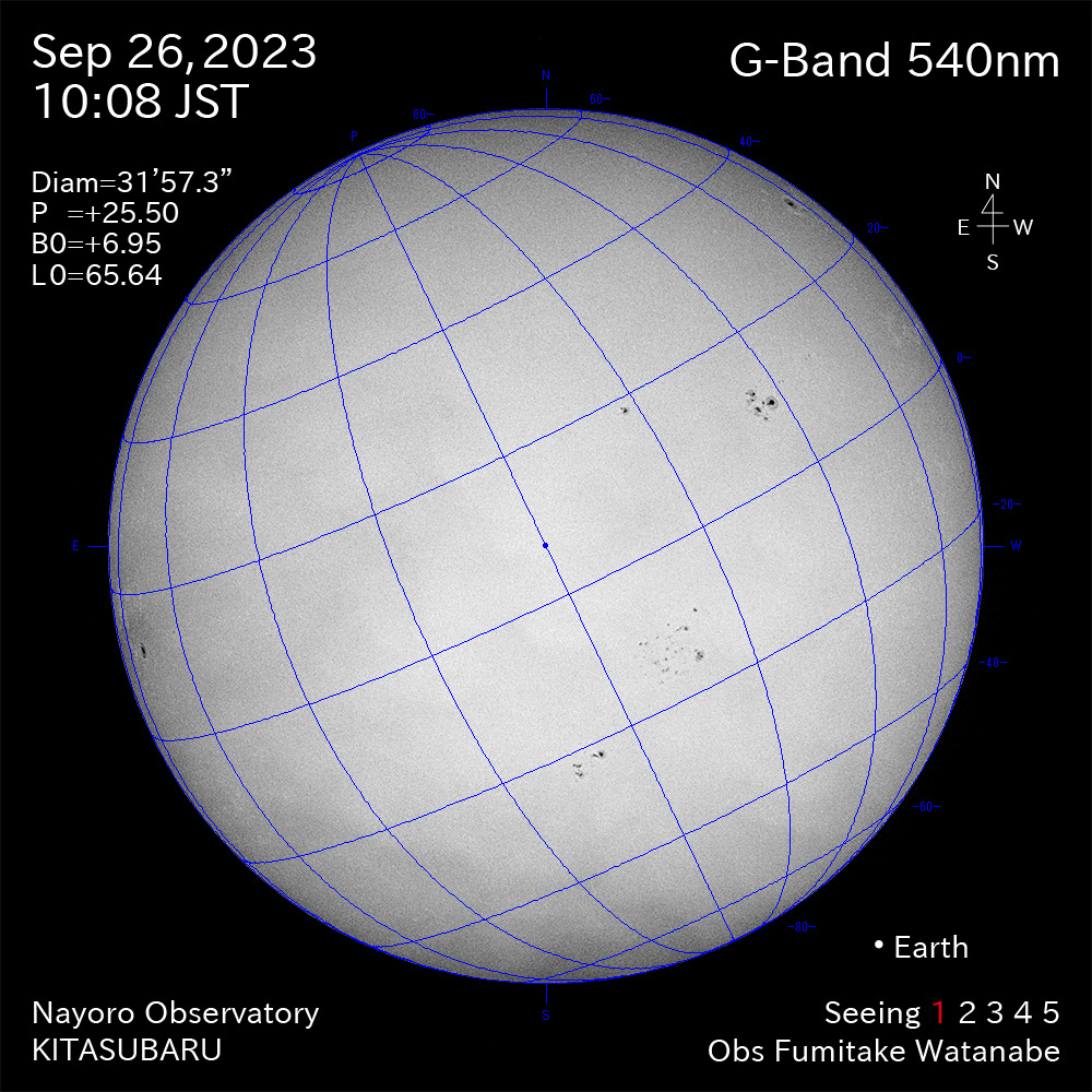 2022年9月26日 540nm波長の太陽