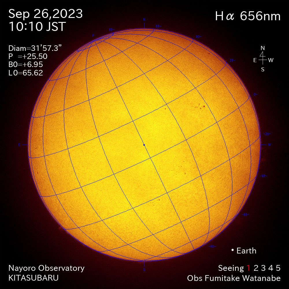 2022年9月26日 Ha波長の太陽