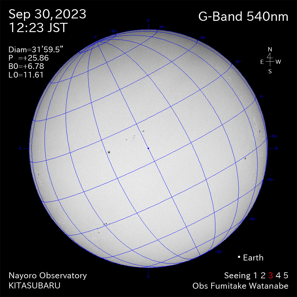 2022年9月30日 540nm波長の太陽