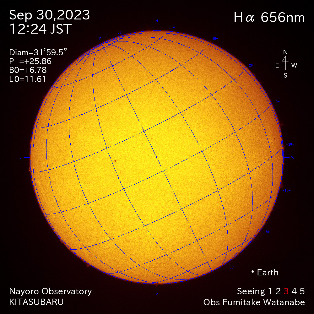2022年9月30日 Ha波長の太陽