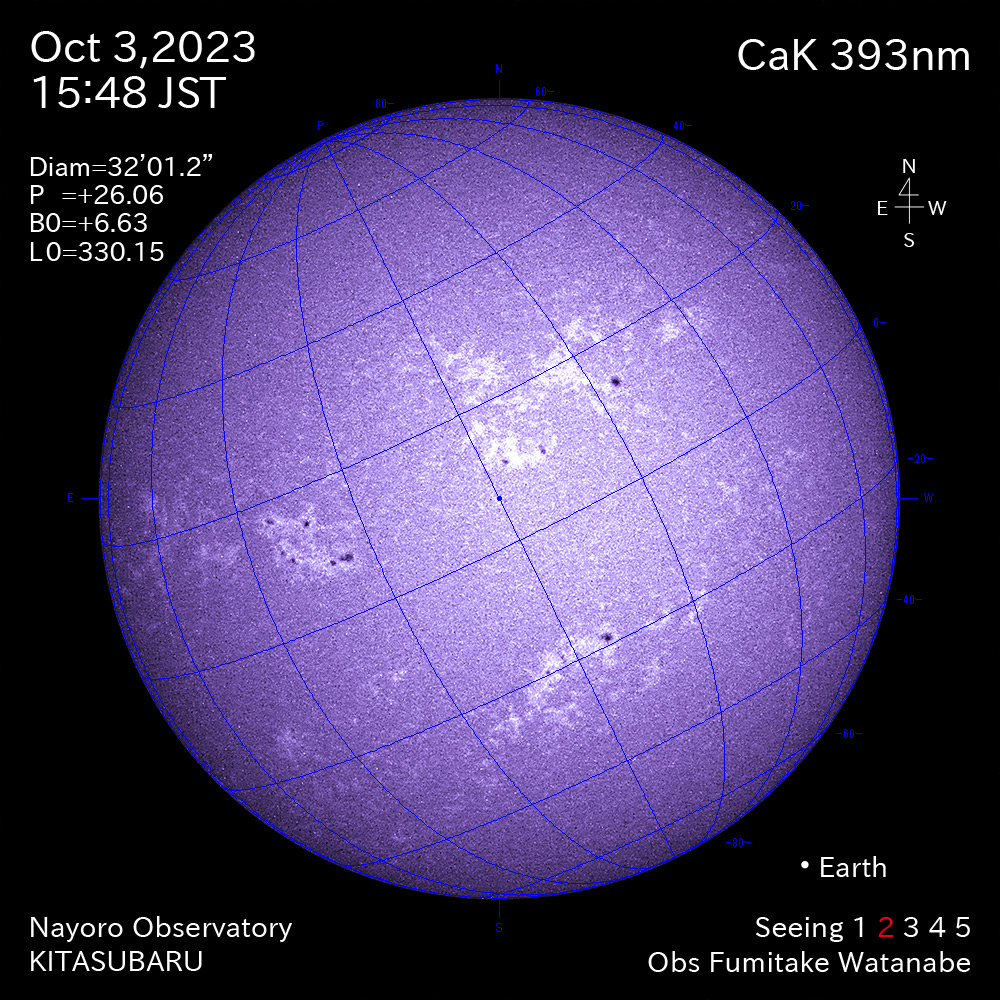 2022年10月3日 CaK波長の太陽