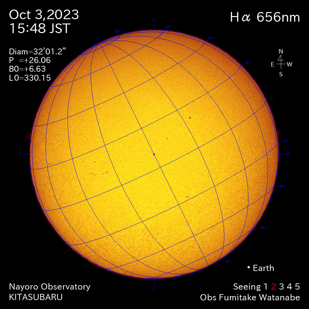 2022年10月3日 Ha波長の太陽
