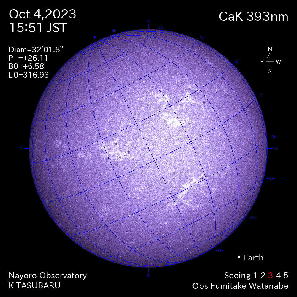 2022年10月4日 CaK波長の太陽