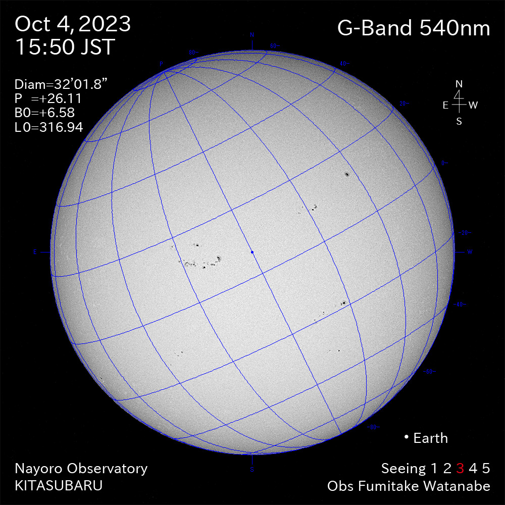 2022年10月4日 540nm波長の太陽
