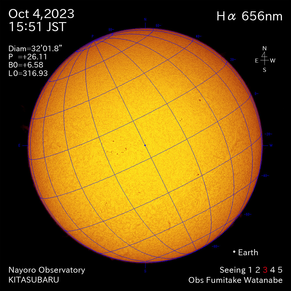 2022年10月4日 Ha波長の太陽