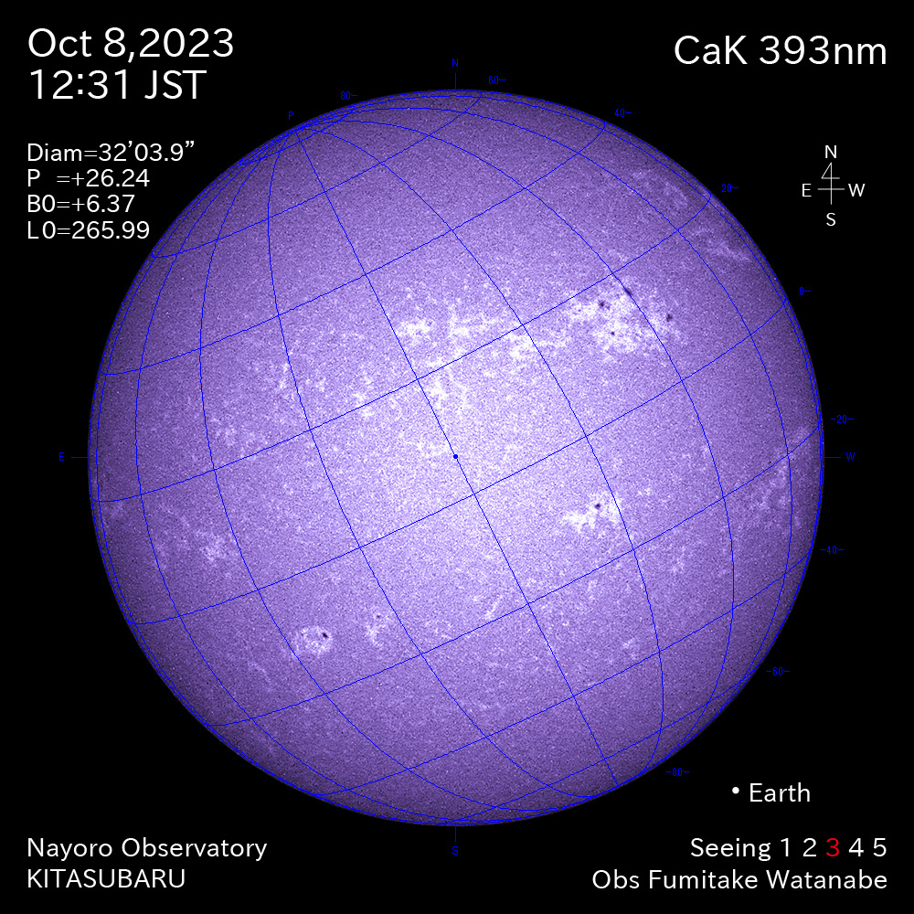 2022年10月8日 CaK波長の太陽