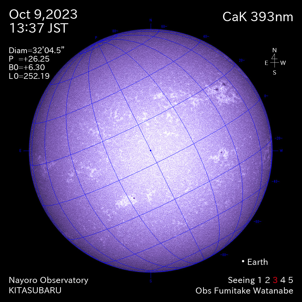 2022年10月9日 CaK波長の太陽