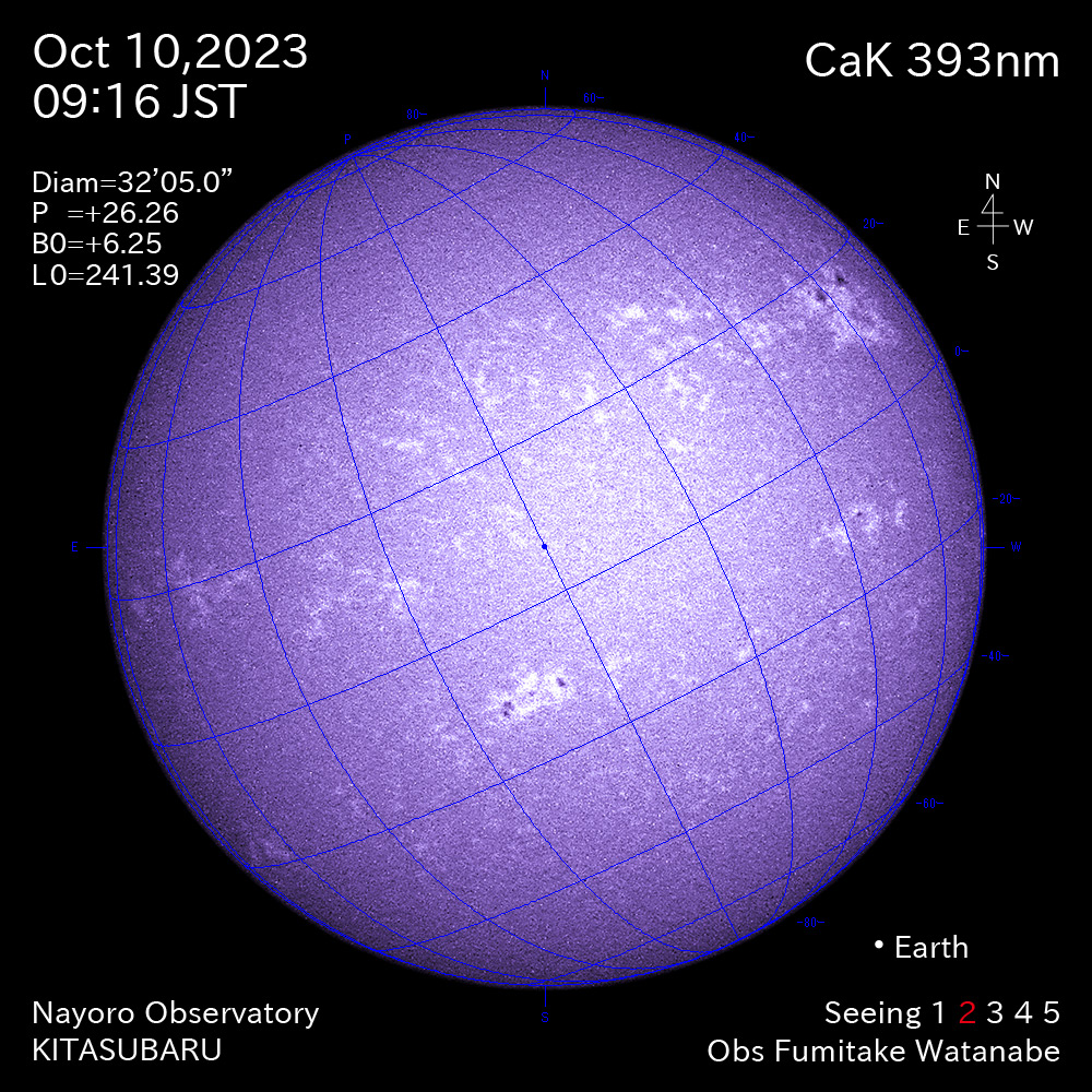 2022年10月10日 CaK波長の太陽