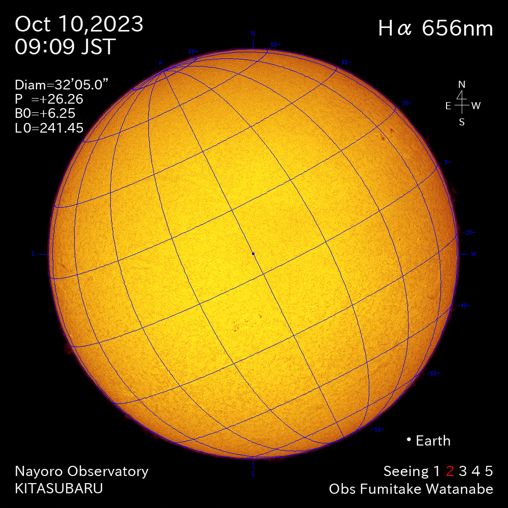 2022年10月10日 Ha波長の太陽