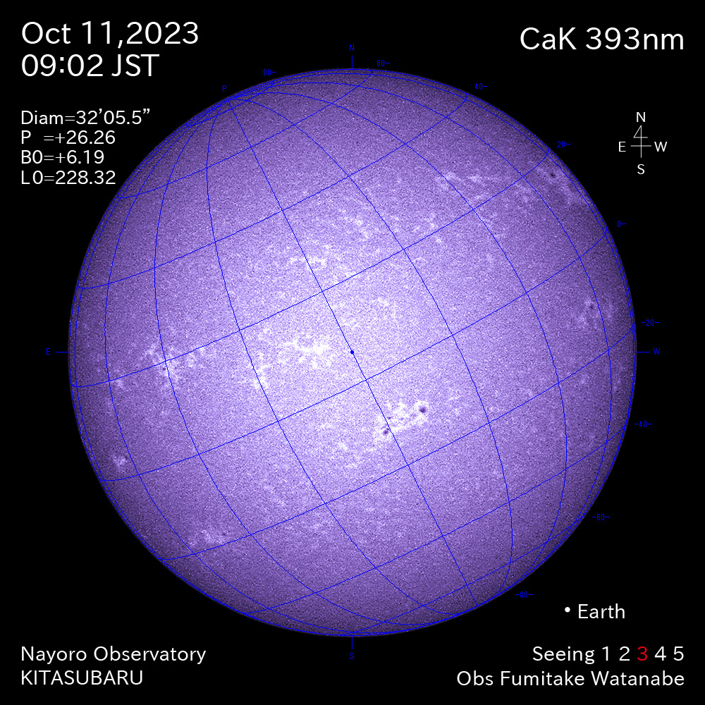 2022年10月11日 CaK波長の太陽