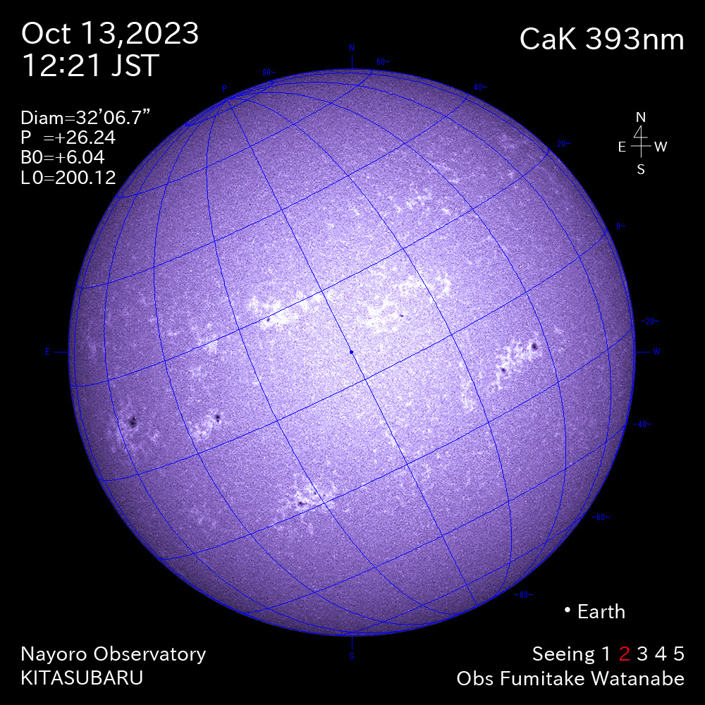 2022年10月13日 CaK波長の太陽