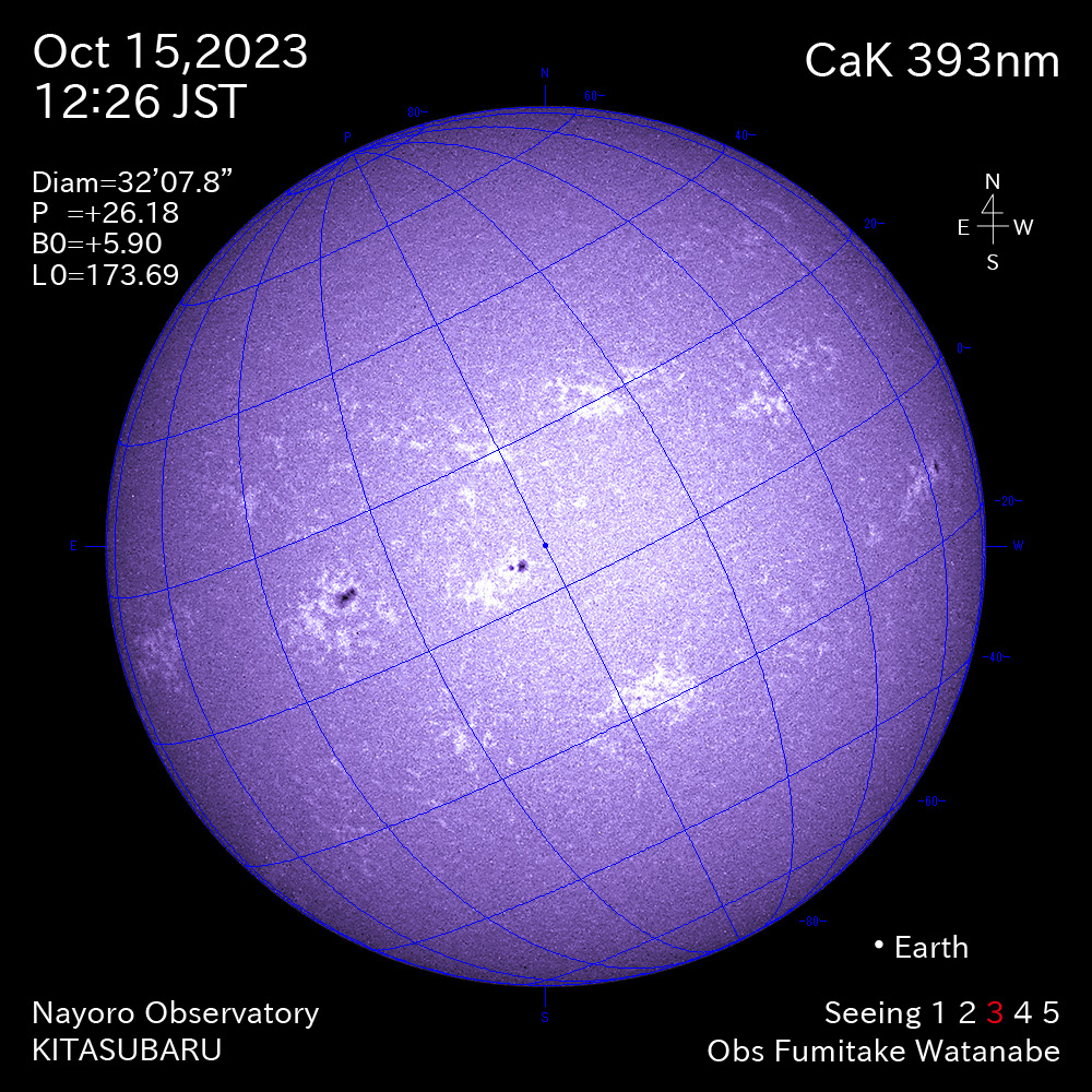 2022年10月15日 CaK波長の太陽
