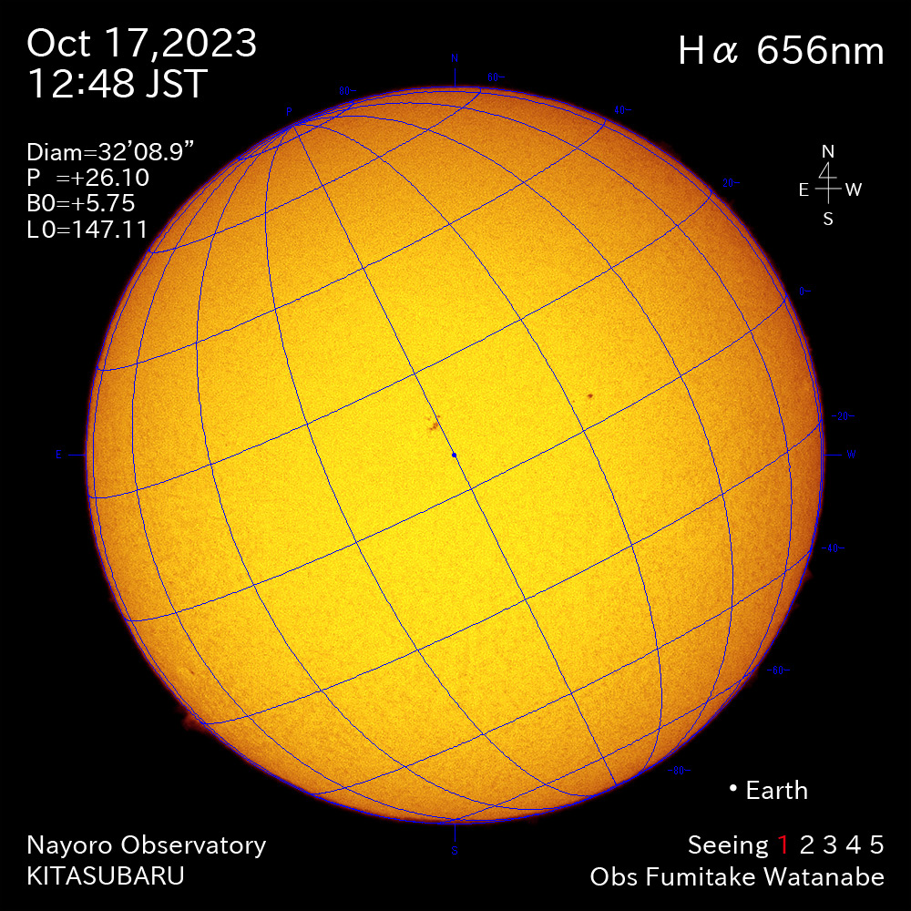 2022年10月17日 Ha波長の太陽