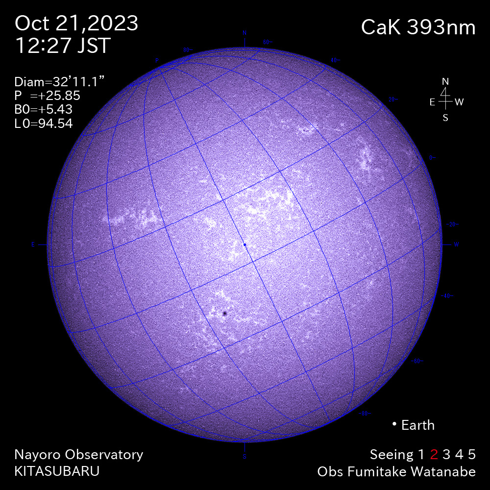 2022年10月21日 CaK波長の太陽