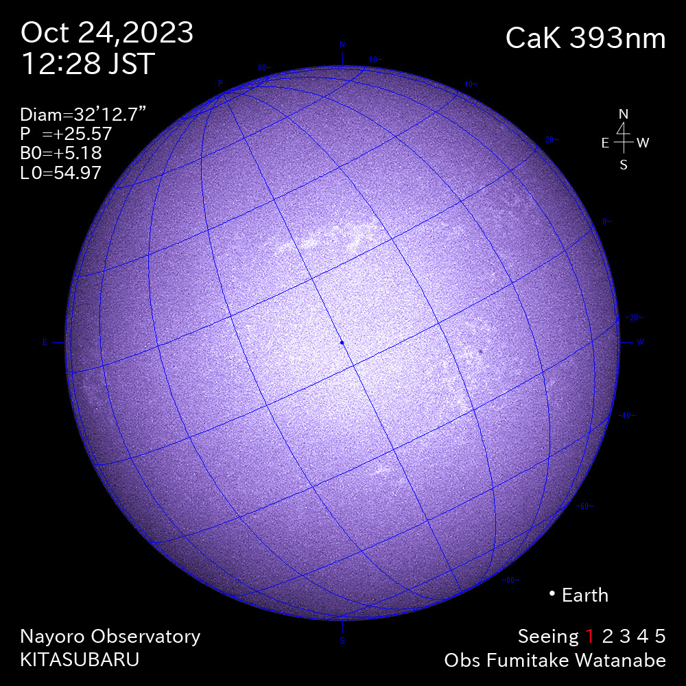 2022年10月24日 CaK波長の太陽
