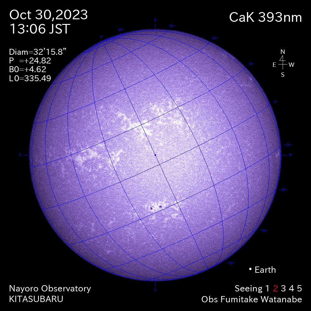 2022年10月30日 CaK波長の太陽