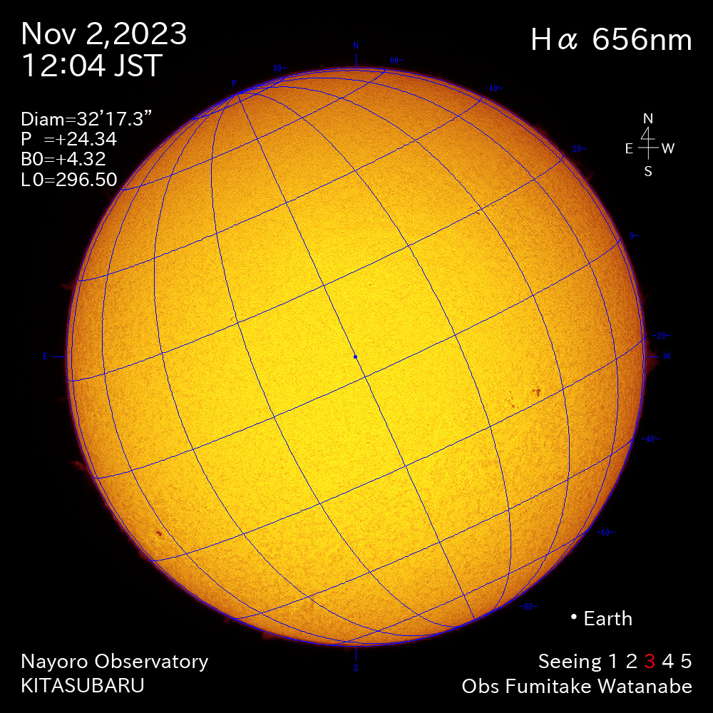 2022年11月2日 Ha波長の太陽