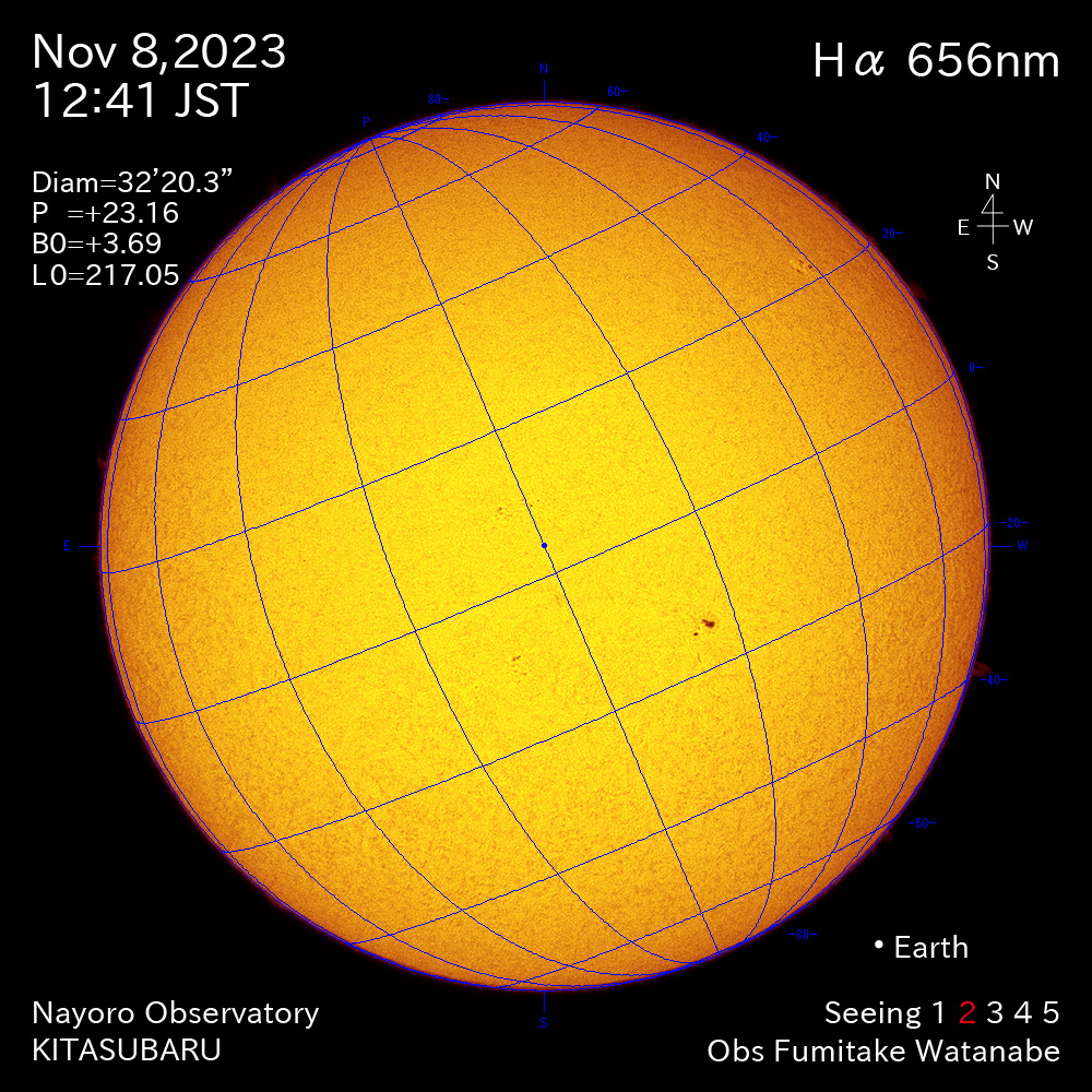 2022年11月8日 Ha波長の太陽
