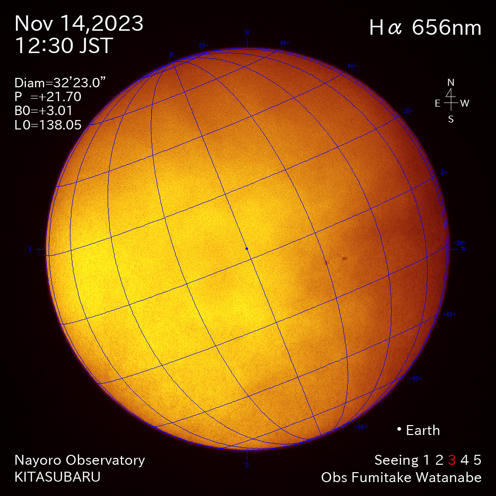 2022年11月14日 Ha波長の太陽