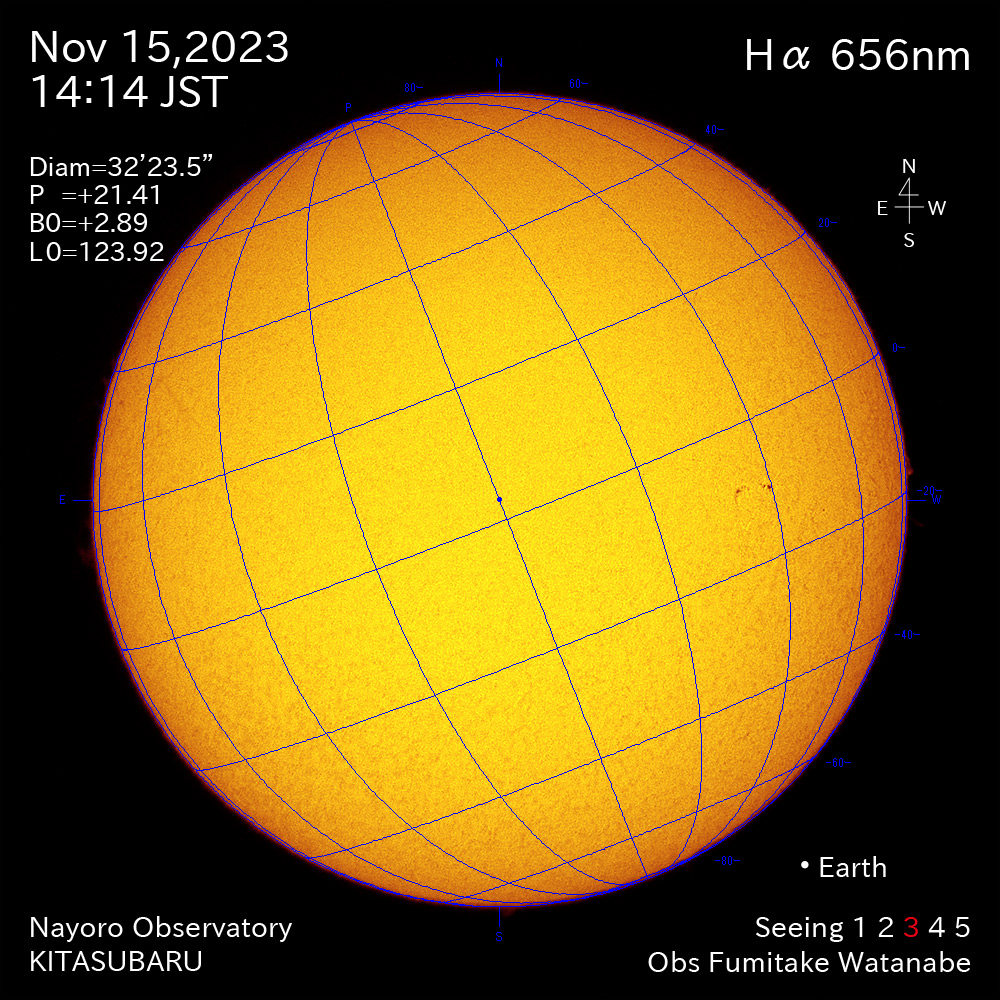 2022年11月15日 Ha波長の太陽