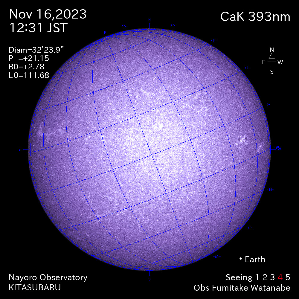 2022年11月16日 CaK波長の太陽